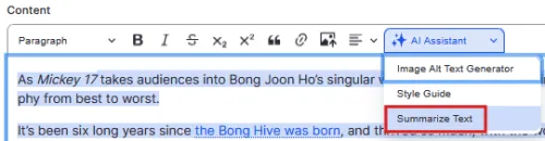 select-summarize-text